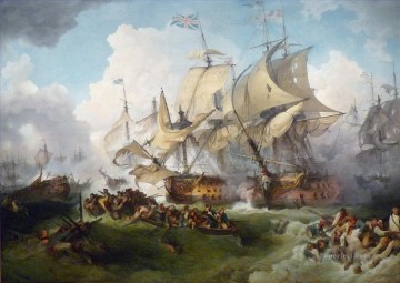 Buque de guerra Painting - Batalla naval de Loutherbourg La Victoire de Lord Howe